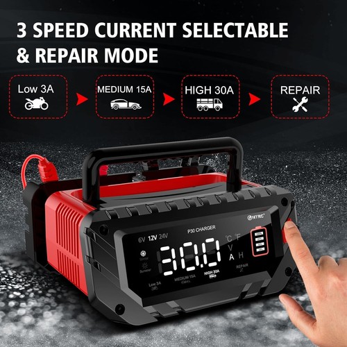 30 Amp Automatic Battery Trickle Charger Desulfator 6V/12V/24V Lithium Lifepo4 - Picture 3 of 7