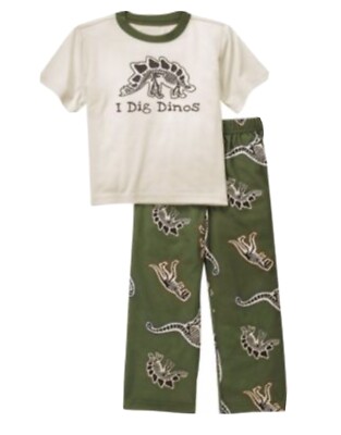 New Gymboree Boys 2010 Vintage Lines   I Dig Dinos  Sleepwear 2pc, 5-6 Years Old