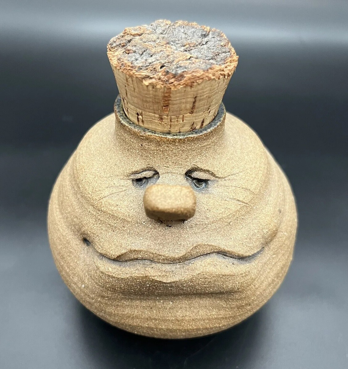 Signed Gretchen Larson Handmade Art Pottery “People Pot” Jar With