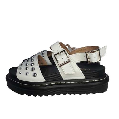 MUDD Alexis White Black Platform Studded Sandals Size 10 NEW Rare | eBay