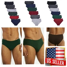 3, 6 & 12 PACK Men Cotton Bikini Briefs Trunk Calzon Underwear Low Rise Solid