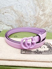 Gucci Azalea Double G Calfskin Enamel Monochrome 20mm Belt