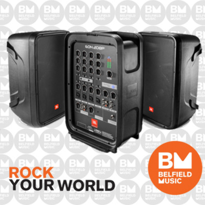 JBL EON 208P Portable PA System 2x8'' Speakers Powered 8-Ch Mixer