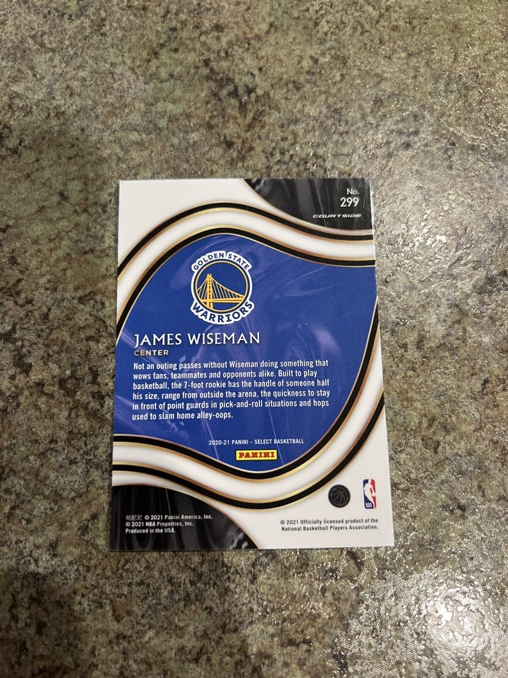 2020-21-panini-select-blue-court-side-299-james-wiseman-rookie-rc-gs
