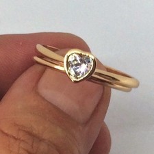 18k gold plated Cubic Zirconia Bridal Engagement Wedding Ring Set Size 10 LY02