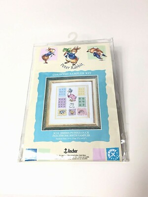 Anchor Counted Cross Stitch Kit JC19 Jemima Puddle Duck Birth Sampler 7.5 x 6.5''