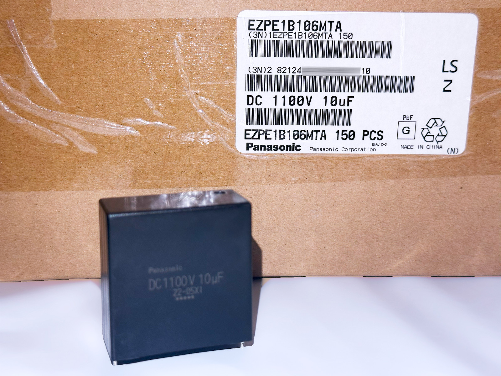 EZPE1B106MTA Panasonic 10uF 1100V Metallized Polypropylene Film Capacitor