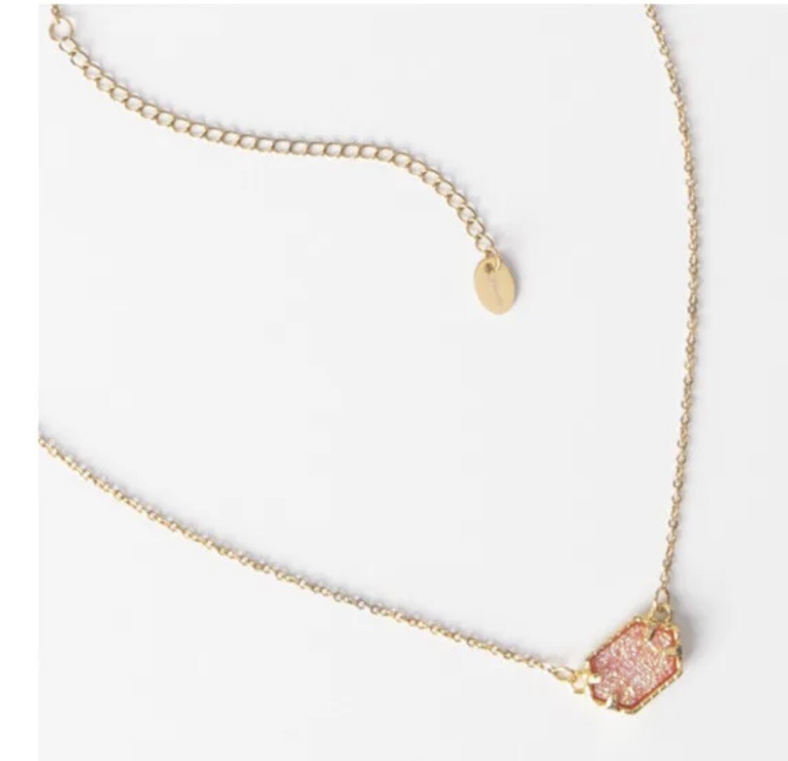 Plunder Design Fashion Jewelry Carrie Williams Gold Pink Druzy