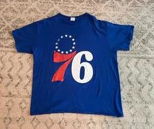 Vintage Philadelphia 76ers basketball blue color XL t-shirt Delta Apparel