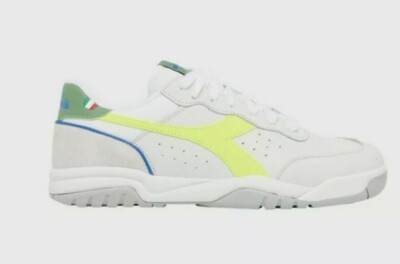 Diadora Maverick Ball C2416  White Volt Green ITALY MEN'S SHOES 