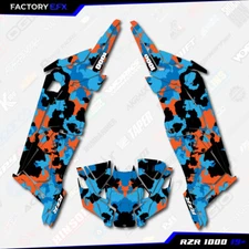 Blue & Orange Distressed Graphics kit fits Polaris RZR XP 1000 4 Door 19-23
