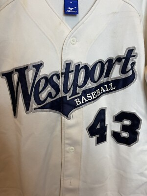 #ad Westport Highschool Ocala Florida Baseball Jersey #43 Adult Large White Mizuno $49.99