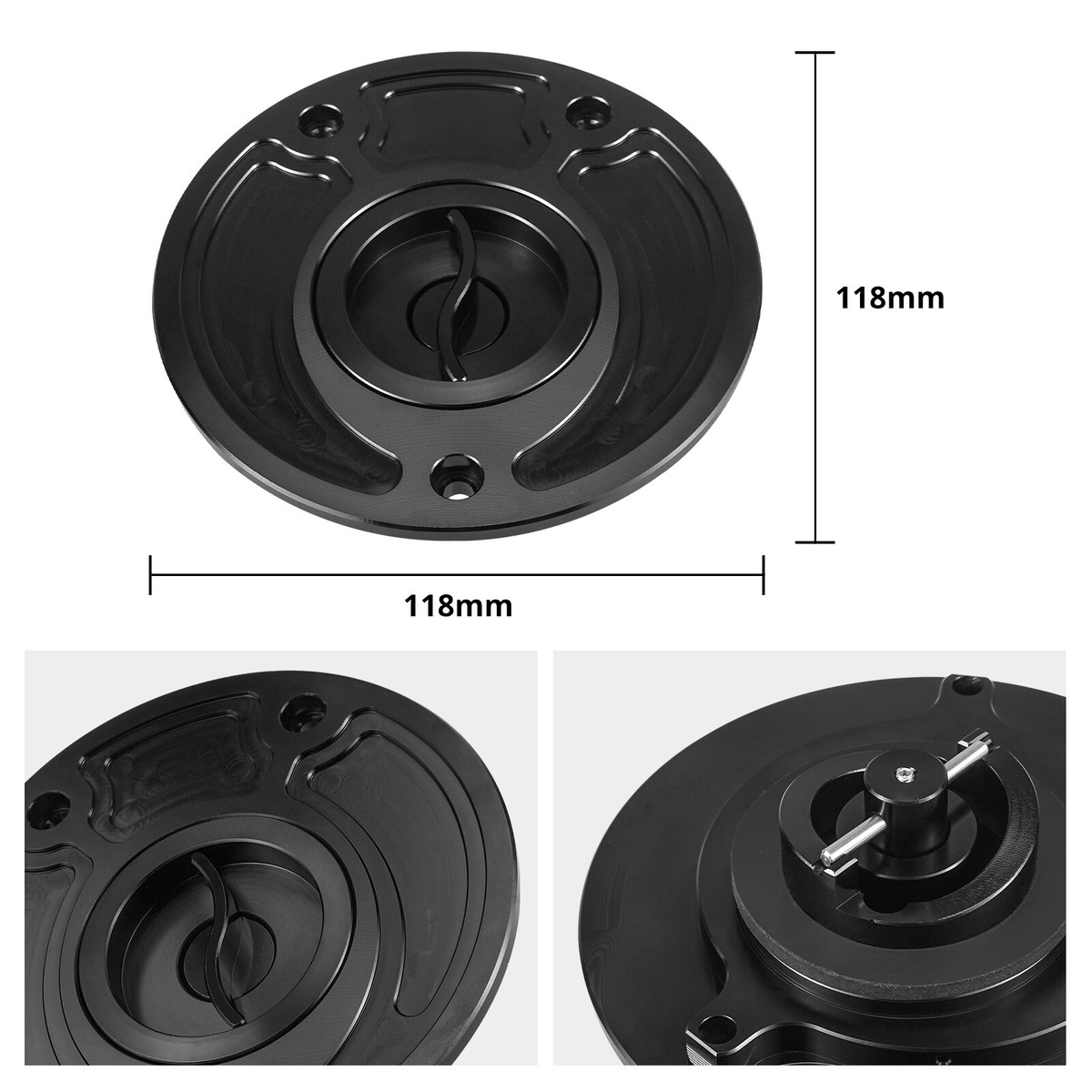 Aluminum Fuel Tank Cap With Rubber Seal For Kawasaki ZX-6R ZX-6RR