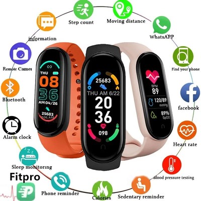 M6 Smart Watch Fitnessband Herzfrequenz BP Monitor Wasserdicht