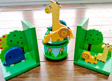 Jungle Nursery music box and matching bookends