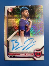 Bryan Acuna 2022 BOWMAN CHROME MEGABOX ROOKIE RC AUTO #BCMA-BA MINNESOTA TWINS!