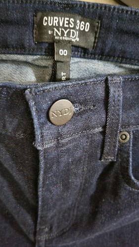 NYDJ Curves 360 Short Straight Ankle Slit Jeans Dark Blue Wash Size 00~NWT~ - 第 3/10 張圖片