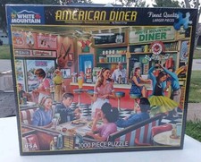 American Diner White Mountain Jigsaw Puzzle 1000 Lrg Pc 2020 Sealed Steve Crisp