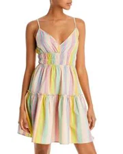 Rails L45333 Womens Multi Carmen Smocked Waist Mini Dress Size XS