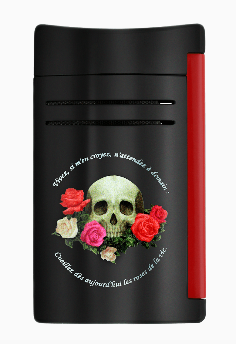 ST DUPONT MEMENTO MORI GORGEOUS COLORS MAXIJET TORCH LIGHTER BLACK