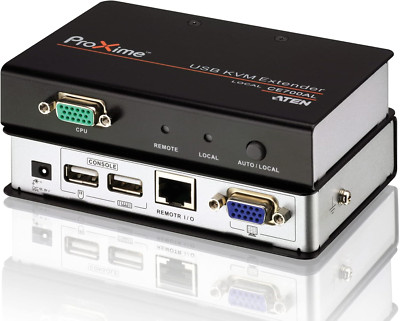 USB VGA KVM Extender CAT5 up to 500ft with ESD Protection & Power Adapters