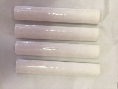 Discontinued Dal Tile # 400 Mayan White Ceramic Tile Quarter Round Trim (8) Pc s