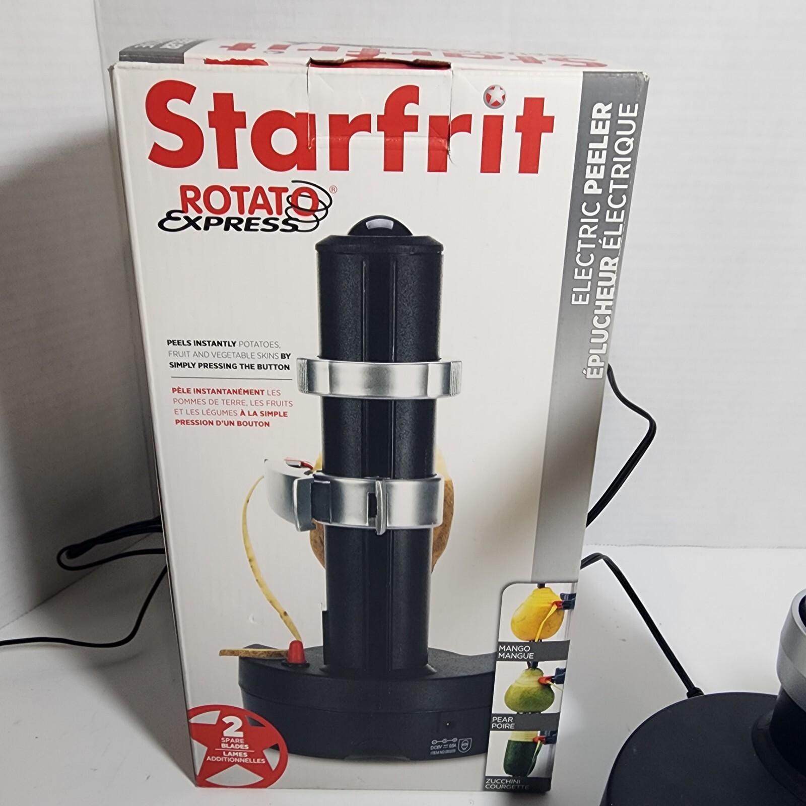 Starfrit Rotato Express Electric Potato Peeler Black Vegetables Fruit