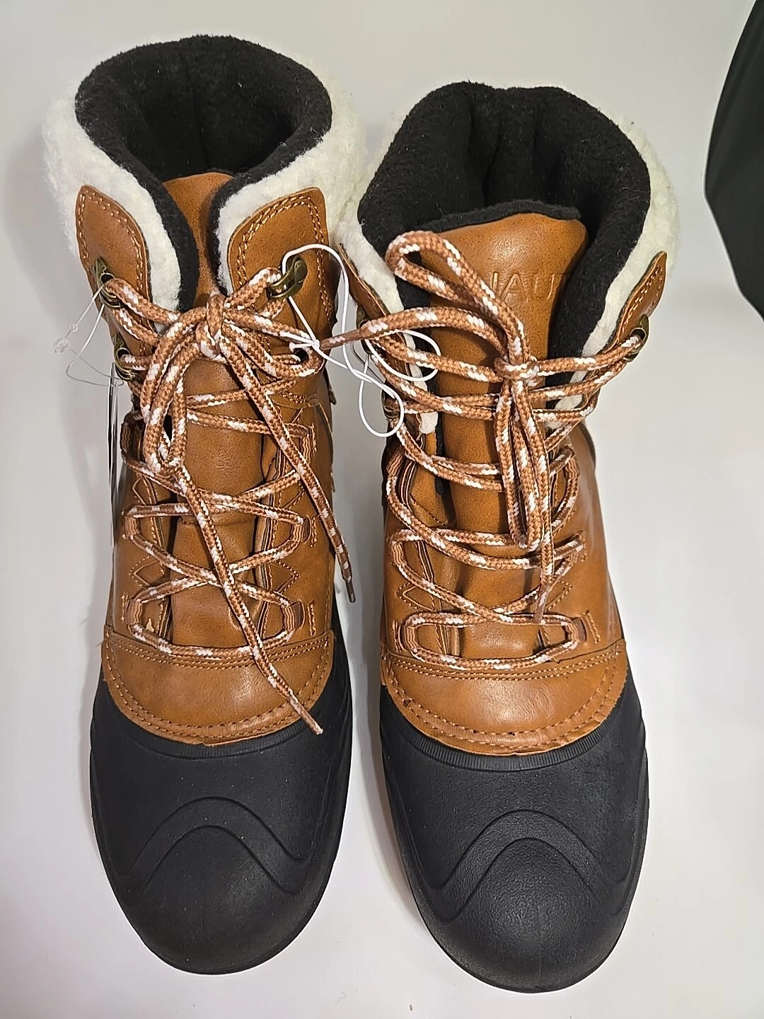 Sz 10 Nautica Men's Low Tide Winter Boots. Lined Waterproof Shoes New