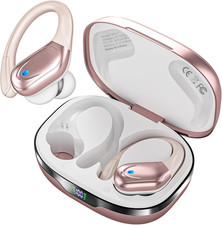 Sports Bluetooth Headphones, 80Hrs Playtime Wireless Earbuds with LED Power Disp