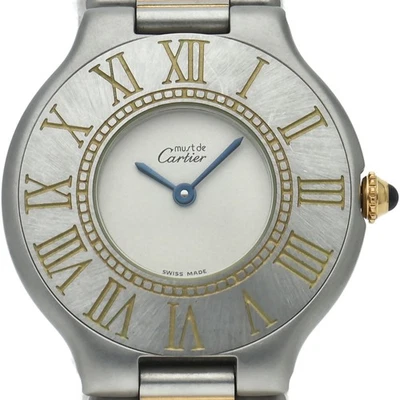 CARTIER Mast21 Damenuhr W10051F4 vergoldet//Edelstahl Damenuhr... - Bild 1 von 4