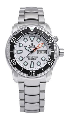 Ratio Free Diver Sapphire Automatic Diver's 1068HA96-34VA-WHT 1000M Men's Watch