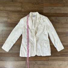 70s VTG SEP Betty Rose Blazer Women's Size S Cream Linen Union USA Made 271111