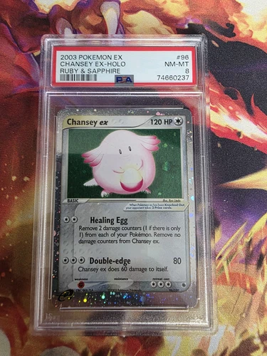 Pokémon 2003 EX Ruby & Sapphire Chansey EX 96/109 PSA 8