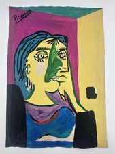 Pablo Picasso COA Art Painting Original Drawing Vintage Paper Signed
