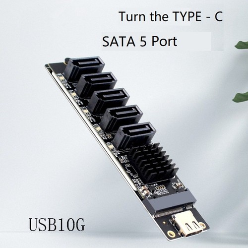 TYPE-C to SATA3.0 5 Ports Adapter Converter Card 6Gbps USB10G JM575+JMS5807816 - Picture 8 of 9