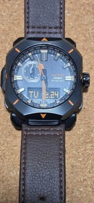 CASiO PRO TREK PRW-6900YL-5JF Herrenuhr schwarz x orange getestet Japan...