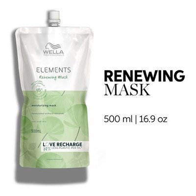 Wella Elements Renewing Mask, Moisturizing REFILL 16.9 fl. oz. 500 mL NEW!
