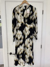 Tu Clothing Mono Blurred Floral Midaxi Dress - Size 12 (NWT)