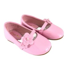 Dream Pairs Toddler Girls Mary Jane Flats Faux Leather Floral Applique Pink 4