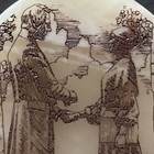 Mormon Collectible - John and Emma Smith Carved Onyx Plate & Brass Bale — photo 5