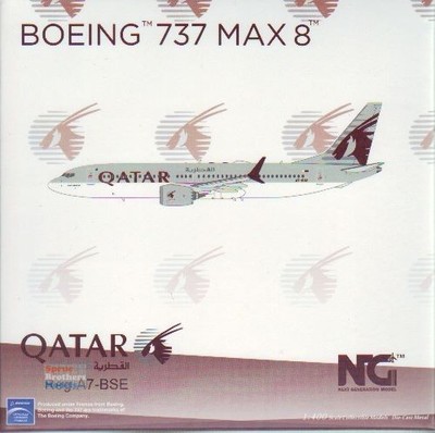 NGM88019 1:400 NG Model Qatar Airways B737 Max8 Reg #A7-BSE
