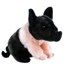 Schweinchen Kuscheltier rosa schwarz 18 cm geschecktes Ferkel Husumer 