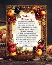 Mabon Blessing Pagan Harvest Poem Gothic Autumn Equinox 8x10 4x5