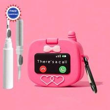 Cute Case for AirPods 4 Cover 2024 Cleaner kit Silicone Women Anti Drop