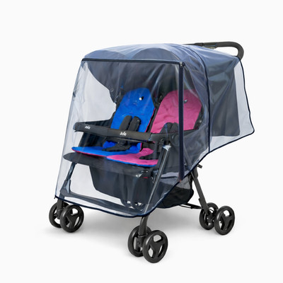 Regenschutz für Joie Aire Zwillingskinderwagen, hergestellt in Großbritannien aus durchsichtigem supersoft PVC