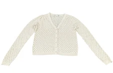 Old Navy Womens Minimalist SoSoft Lite Pointelle Cardigan Sweater Cream READ