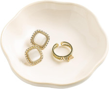 Ceramic Ring Dish Flower Jewelry Holder Dish Cute Jewelry Dish Tray Trinket Dish