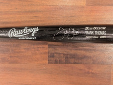 Frank Thomas Autographed Black Rawlings Bat Big Stick Professional Model JSA COA