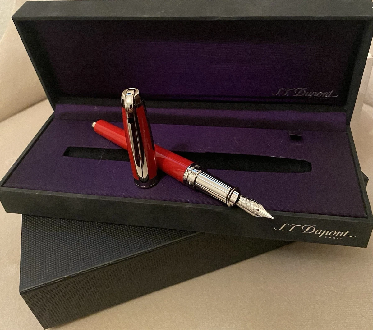 Stylo Plume S.T. Dupont Olympio Large - Laque Chinoise, Plume En Or - Neuf Avec étiquettes, Prestige