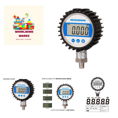#ad #ad 3 1 8quot; Dial Size Digital Pressure Gauge 0 100psi bar Mpa Kpa 1 4quot; NPT Lowe... $75.99